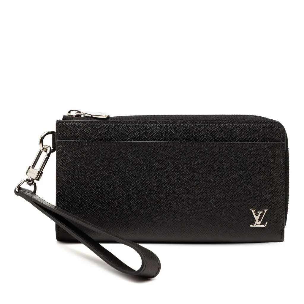 Louis Vuitton Taiga Zippy Dragonne Wallet Black Leather Very good - Front View