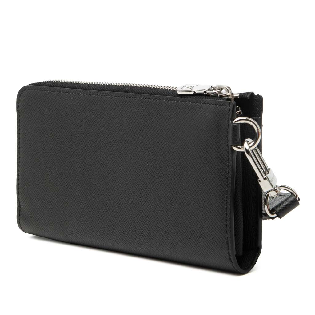 Louis Vuitton Taiga Zippy Dragonne Wallet Black Leather Good condition - Back View