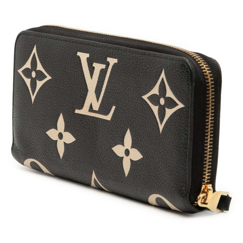 Louis Vuitton Monogram Empreinte Giant Bicolor Zippy Long Wallet Black Leather Good condition - Back View