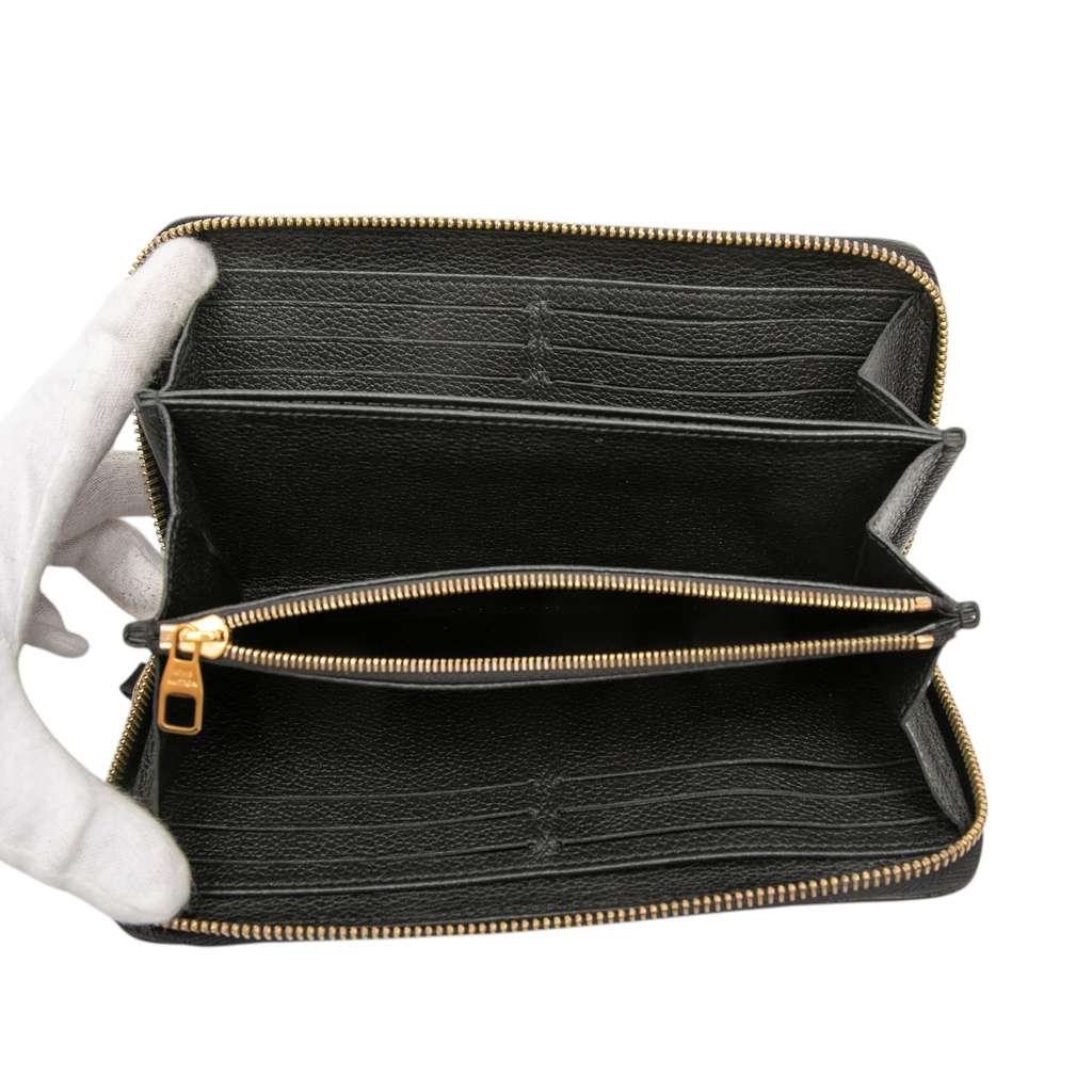 Louis Vuitton Monogram Empreinte Giant Bicolor Zippy Long Wallet Black Leather Good condition - Model View