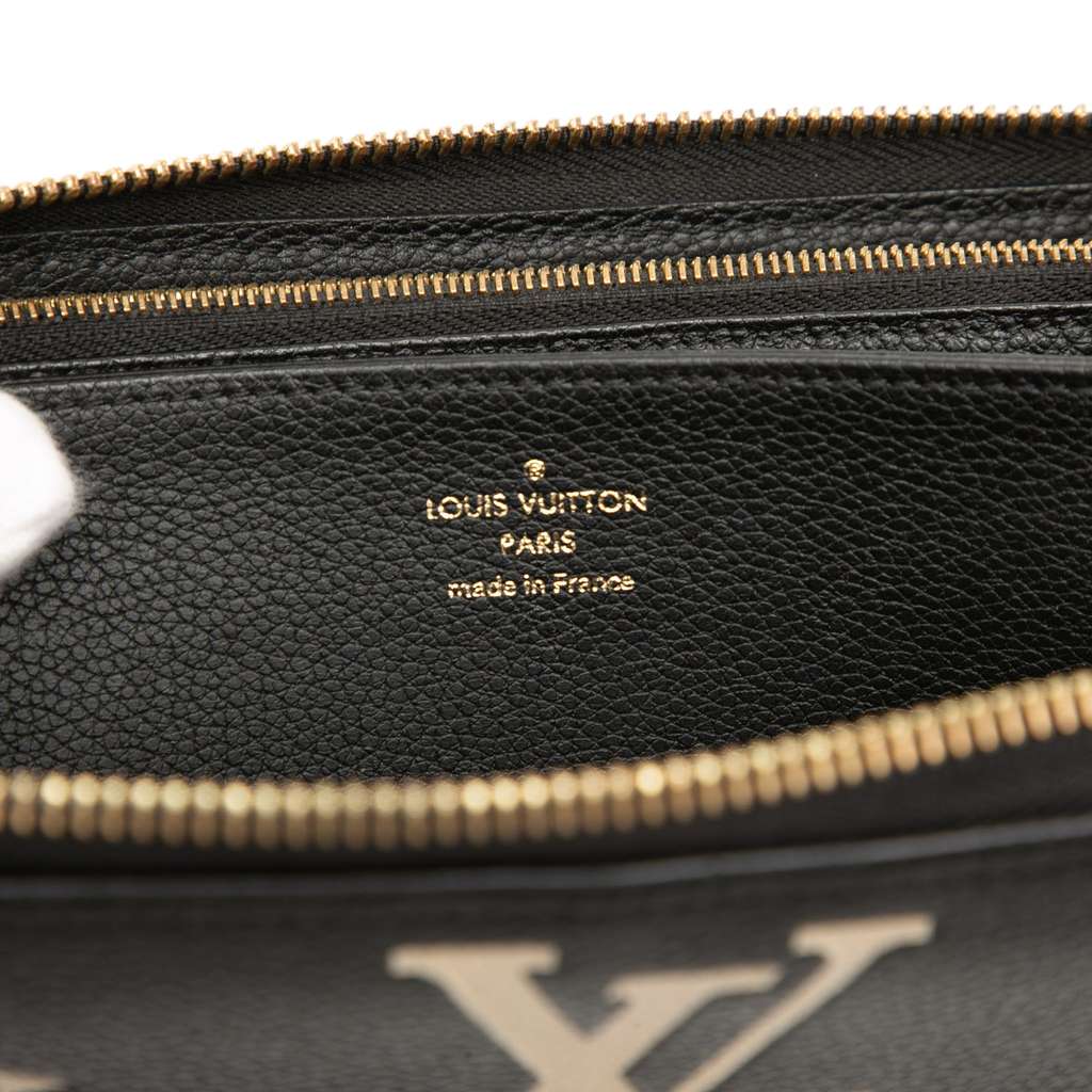 Louis Vuitton Monogram Empreinte Giant Bicolor Zippy Long Wallet Black Leather Good condition - Box View