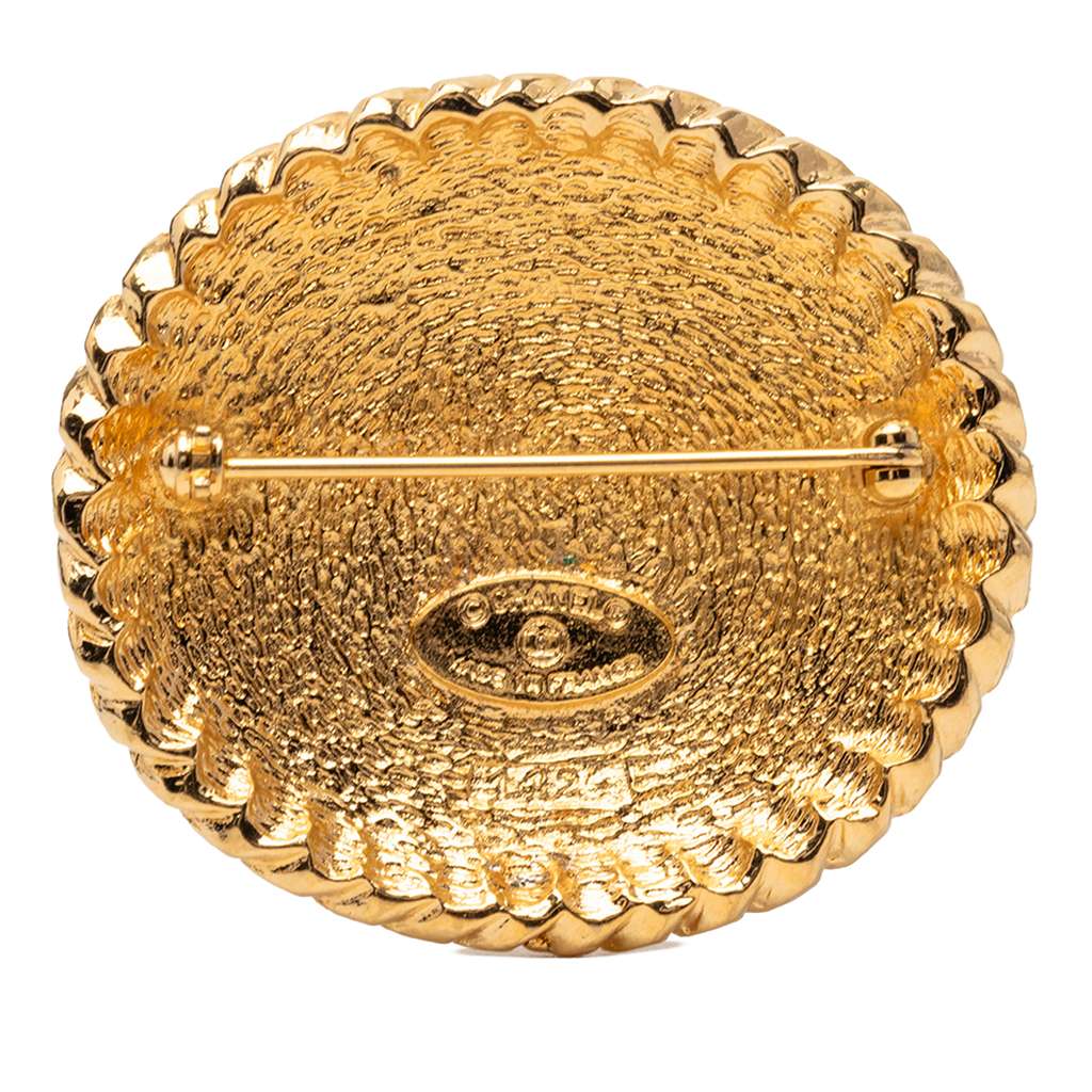 Chanel Gold Plated Equestrian Brooch Gold Metal Good condition - Back View