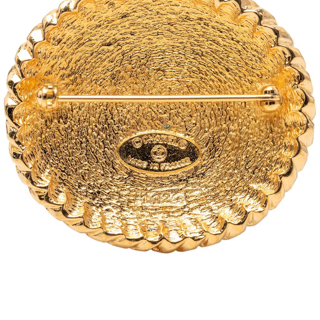 Chanel Gold Plated Equestrian Brooch Gold Metal Good condition - Inside View