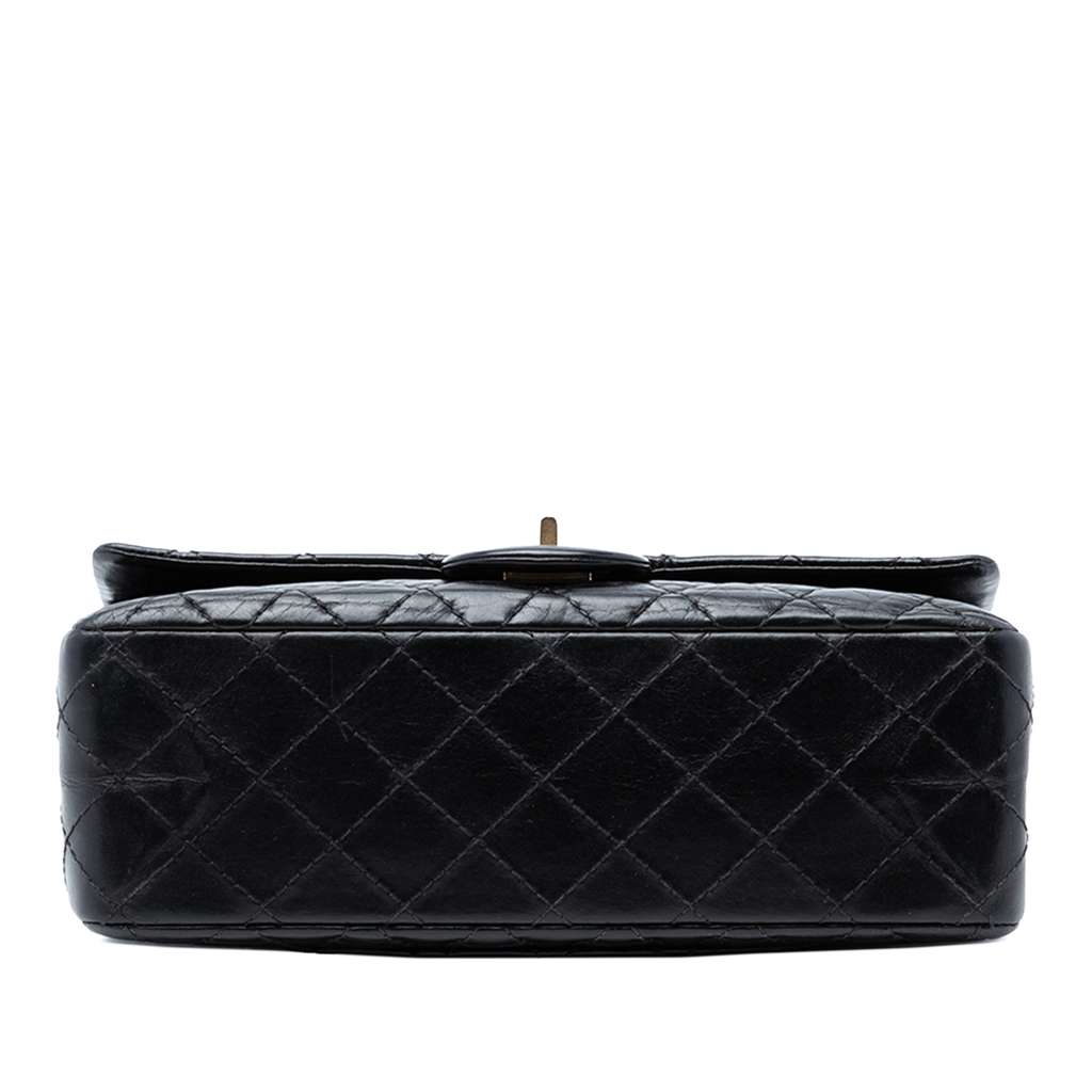 Chanel Quilted Aged Calfskin Reissue 2.55 Double Flap 225 Black Leather Good condition - Inside View