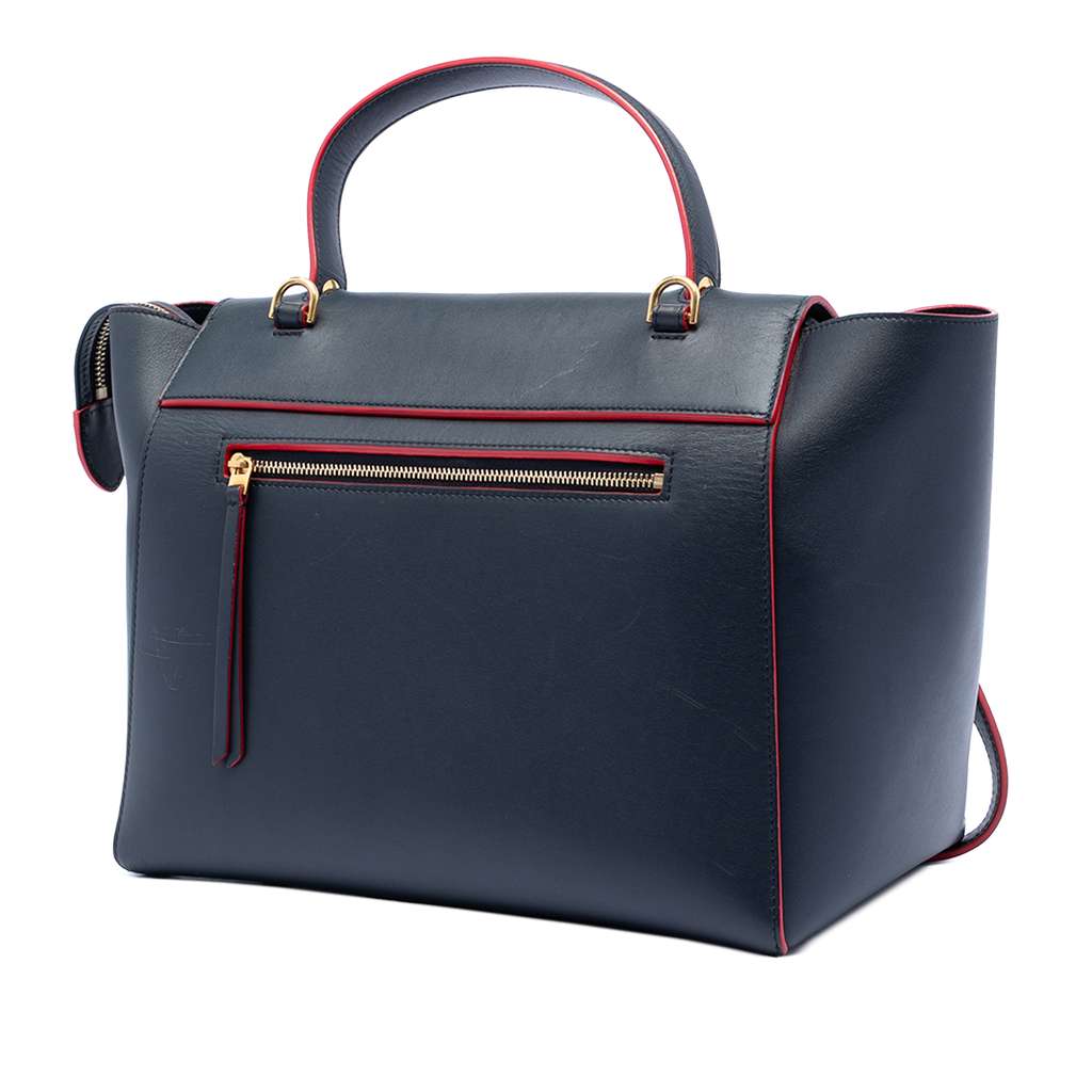 Celine Mini Smooth Calfskin Belt Bag Blue Leather Good condition - Back View