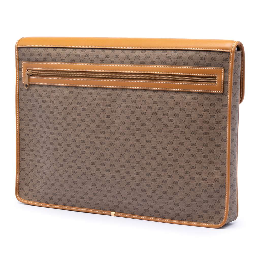 Gucci Micro GG Supreme Portfolio Case Beige Canvas Good condition - Back View