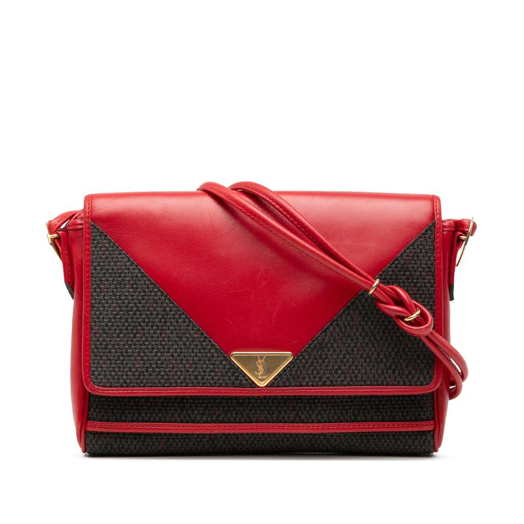 Saint Laurent Coated Canvas Envelope Crossbody
