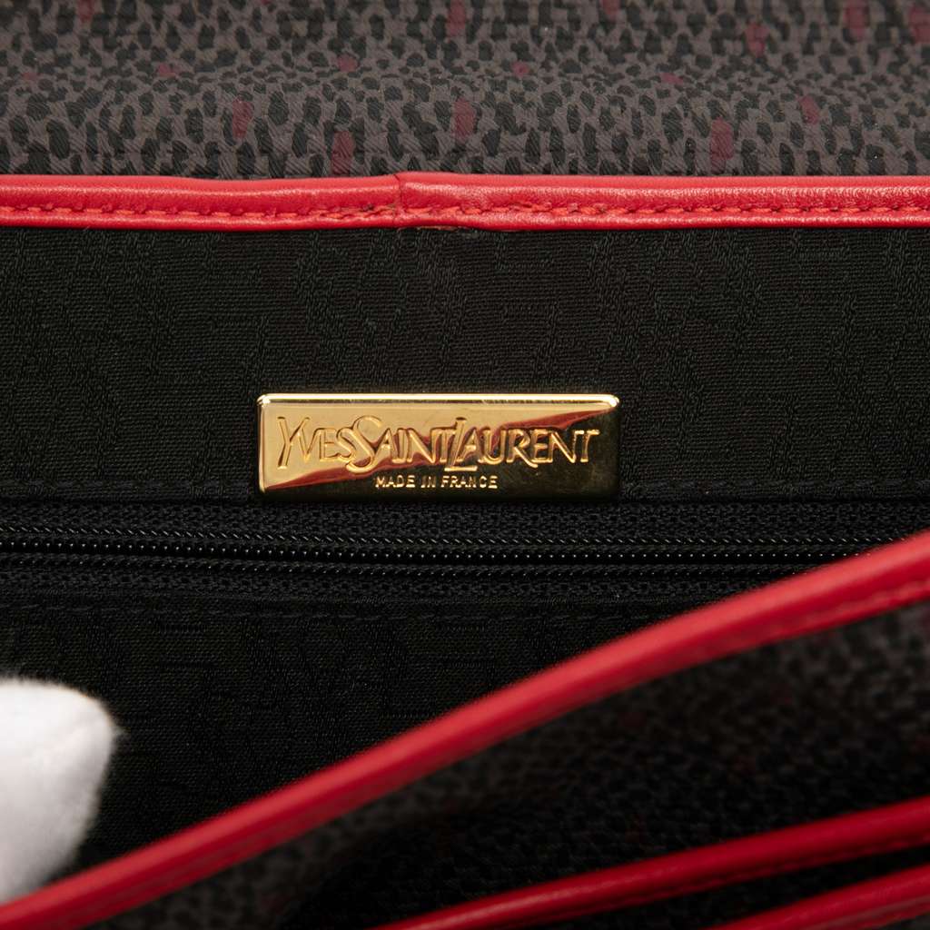 Saint Laurent Coated Canvas Envelope Crossbody Grey Canvas Good condition - Box View