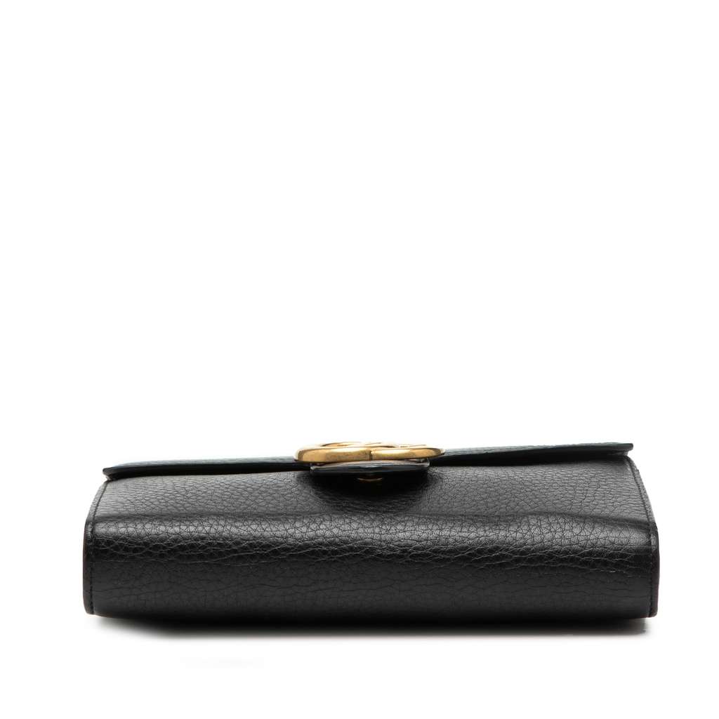 Gucci GG Marmont Leather Wallet on Chain Black Leather Good condition - Inside View
