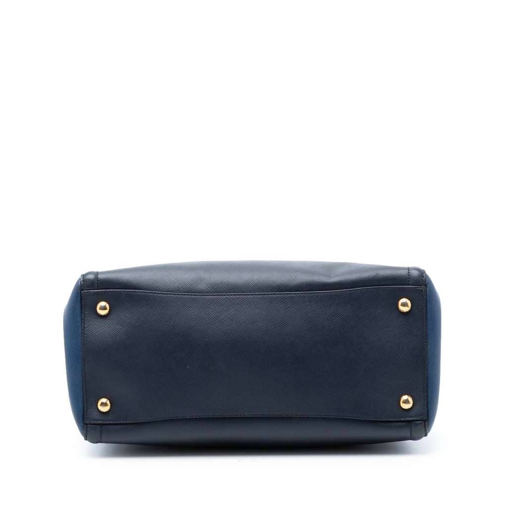 Prada Medium Bicolor Saffiano Lux Galleria Satche Blue Leather Good condition - Inside View