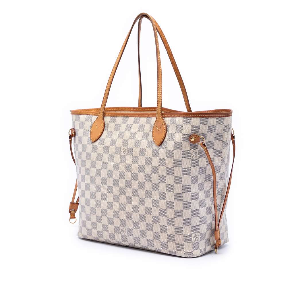 Louis Vuitton Damier Azur Neverfull MM White Good condition - Back View
