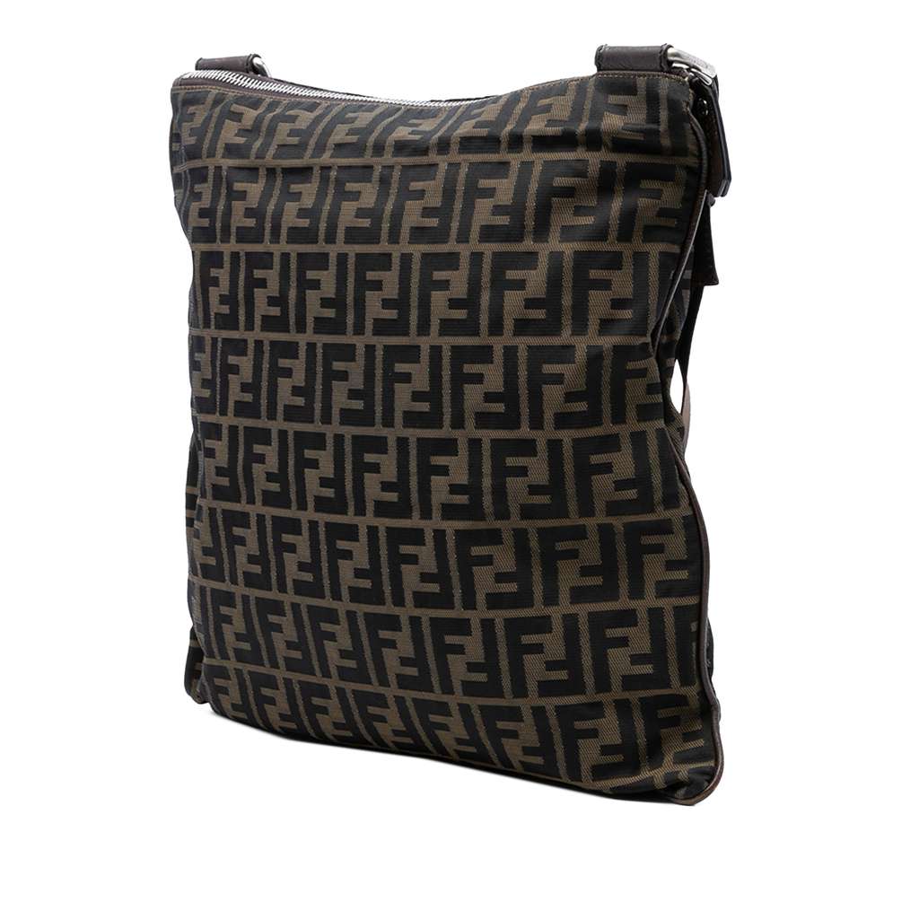 Fendi Zucca Canvas Crossbody Brown Canvas Good condition - Back View