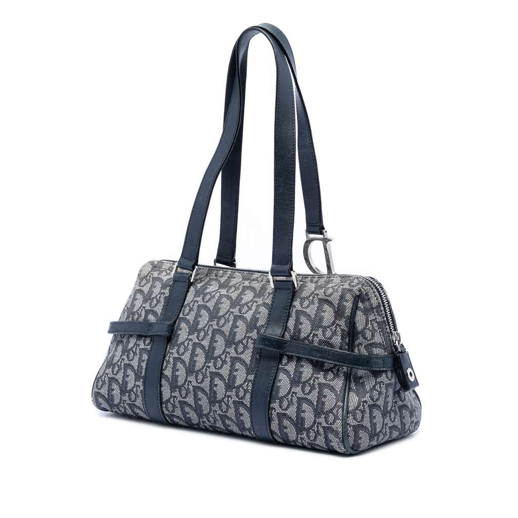 Dior Diorissimo Trotter Canvas D Charm Shoulder Bag Blue Canvas Good condition - Back View