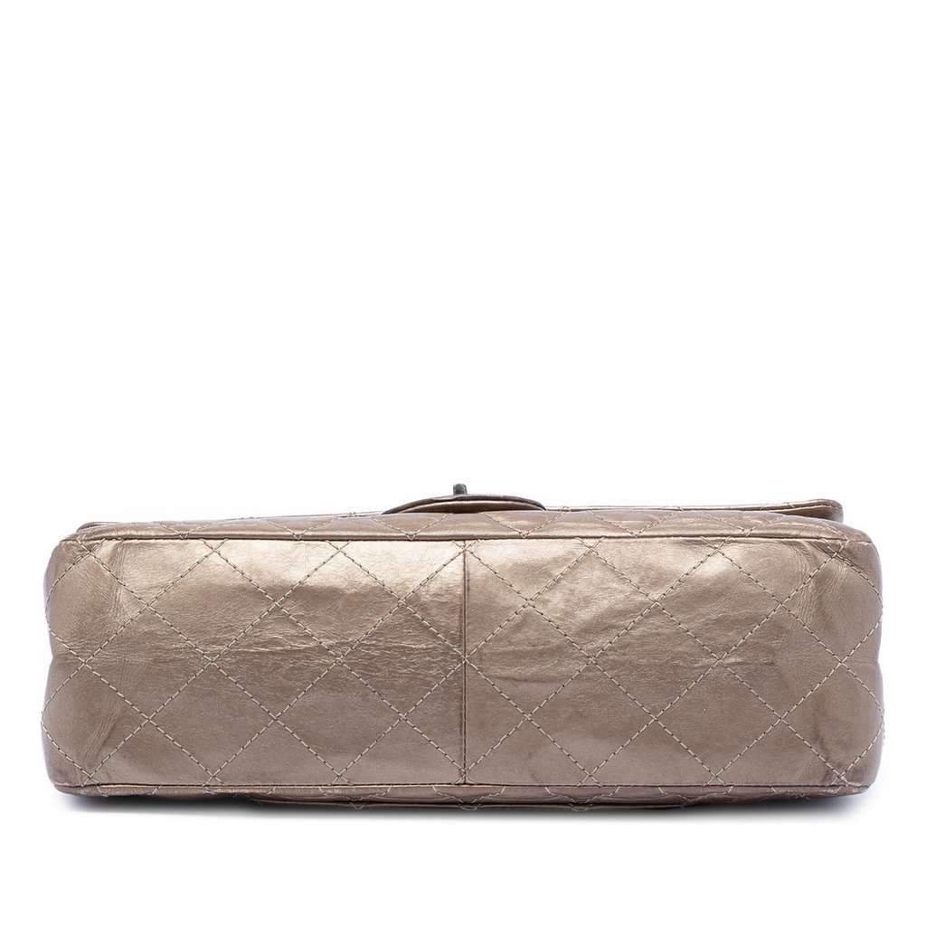 Chanel Metallic Aged Calfskin Reissue 2.55 Double Flap 227 Brown Leather Fair condition - Inside View