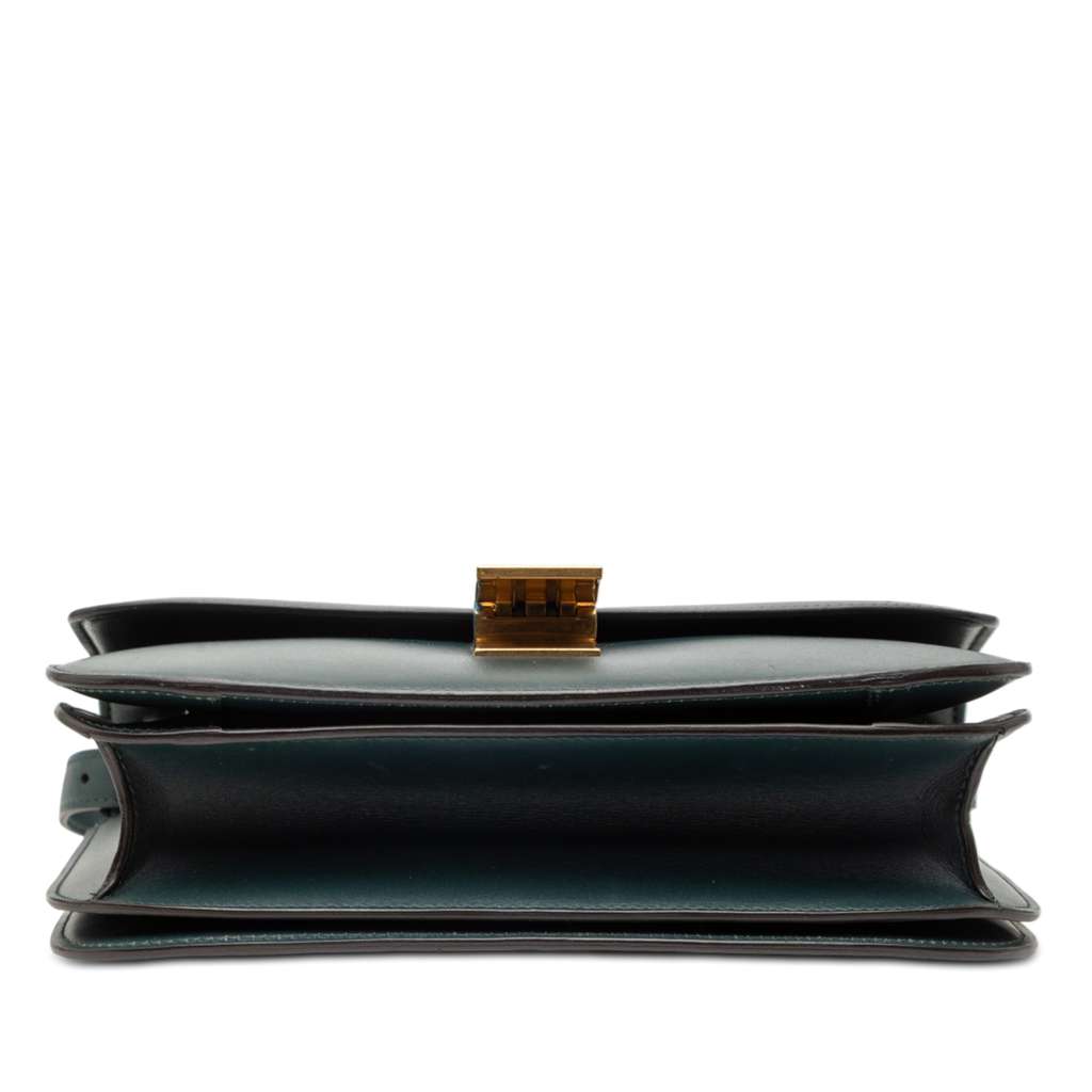 Celine Medium Calfskin Classic Box Green Leather Good condition - Inside View