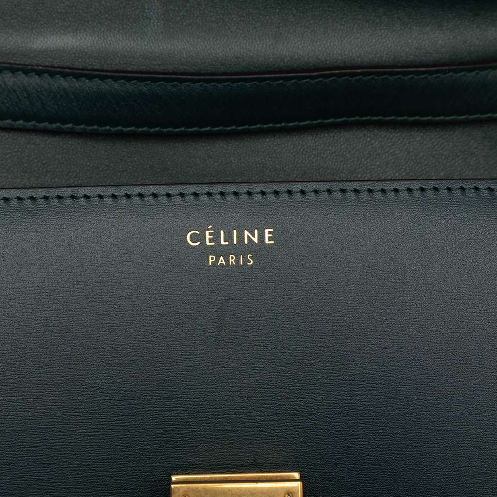 Celine Medium Calfskin Classic Box Green Leather Good condition - Box View