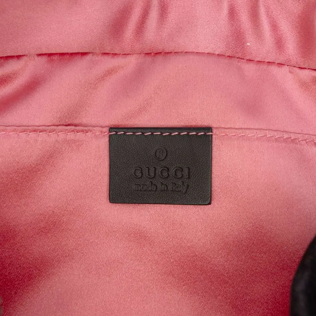 Gucci Small GG Marmont Matelasse Velvet Crossbody Black Velvet Very good - Box View