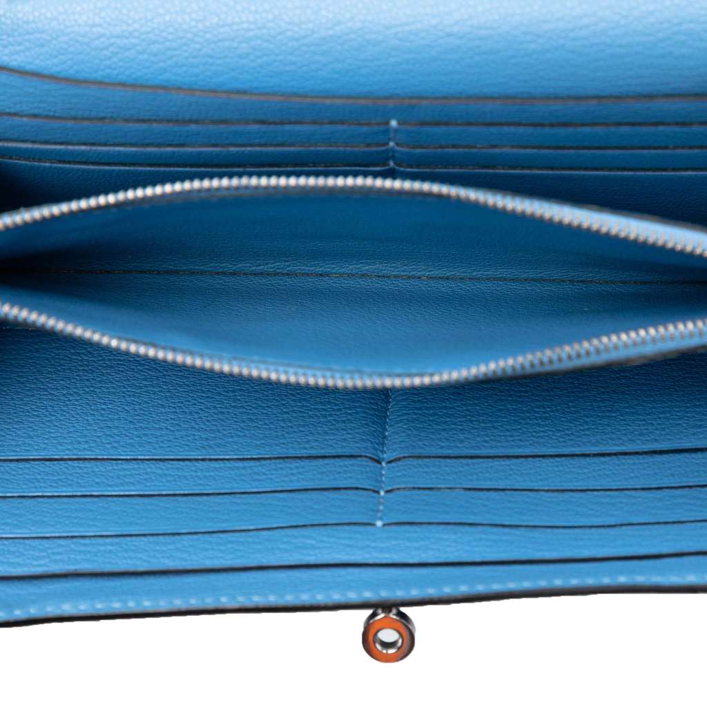 Hermès Bicolor Epsom Kelly Longue Wallet Blue Leather Good condition - Model View