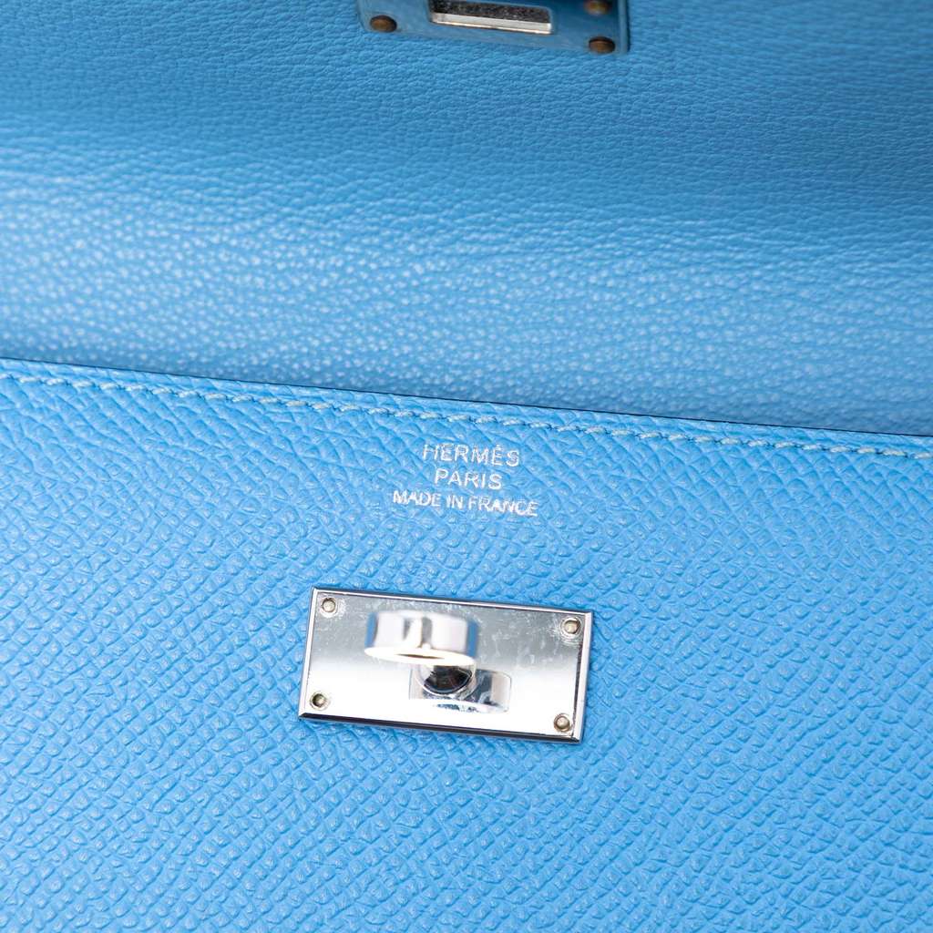Hermès Bicolor Epsom Kelly Longue Wallet Blue Leather Good condition - Box View