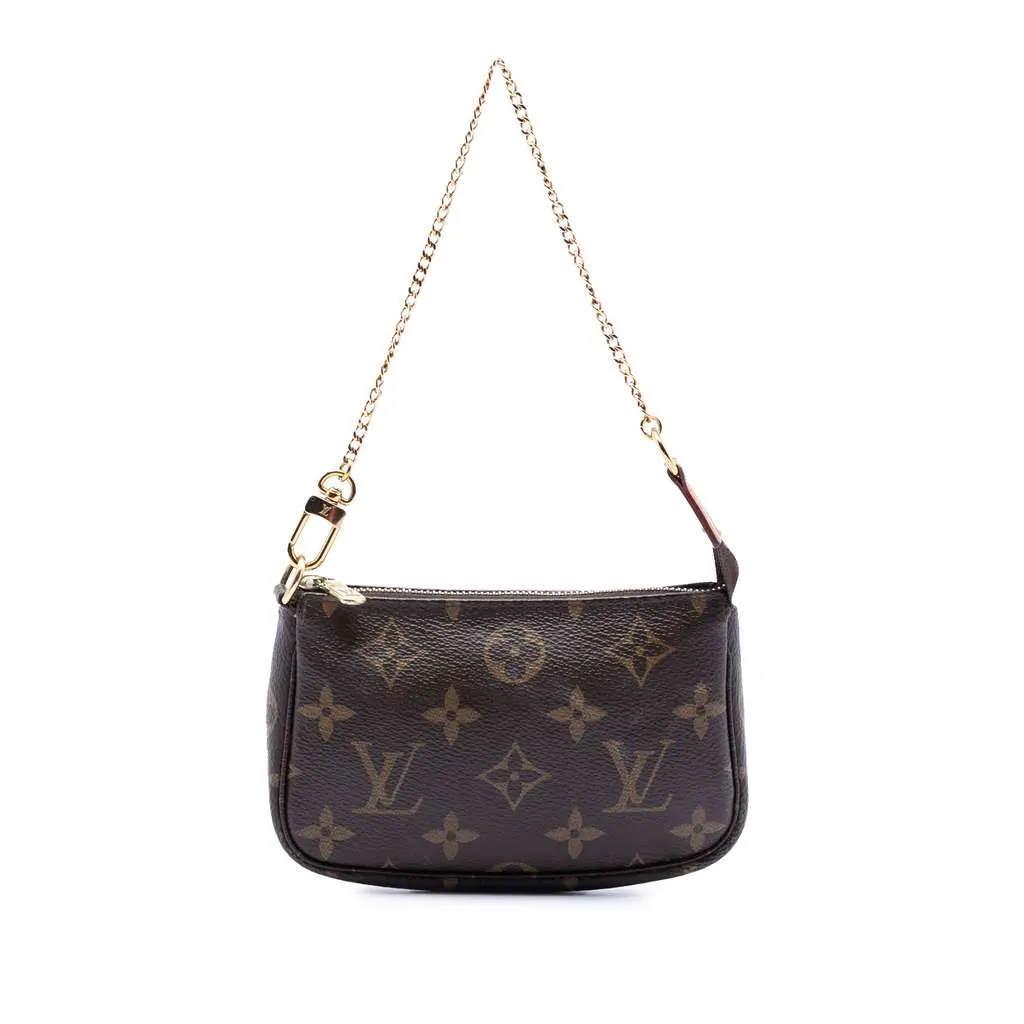 Louis Vuitton Monogram Mini Pochette Accessoires Brown Very good - Front View
