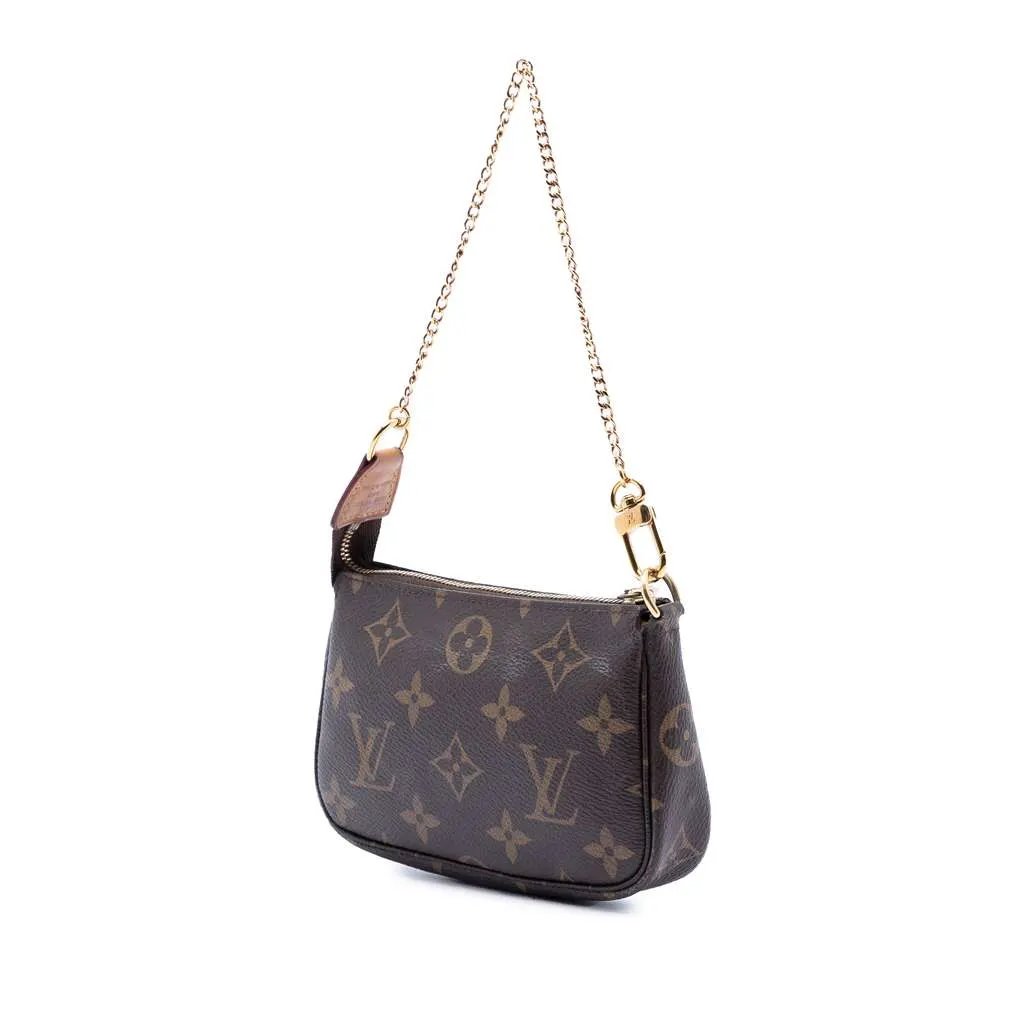 Louis Vuitton Monogram Mini Pochette Accessoires Brown Very good - Back View