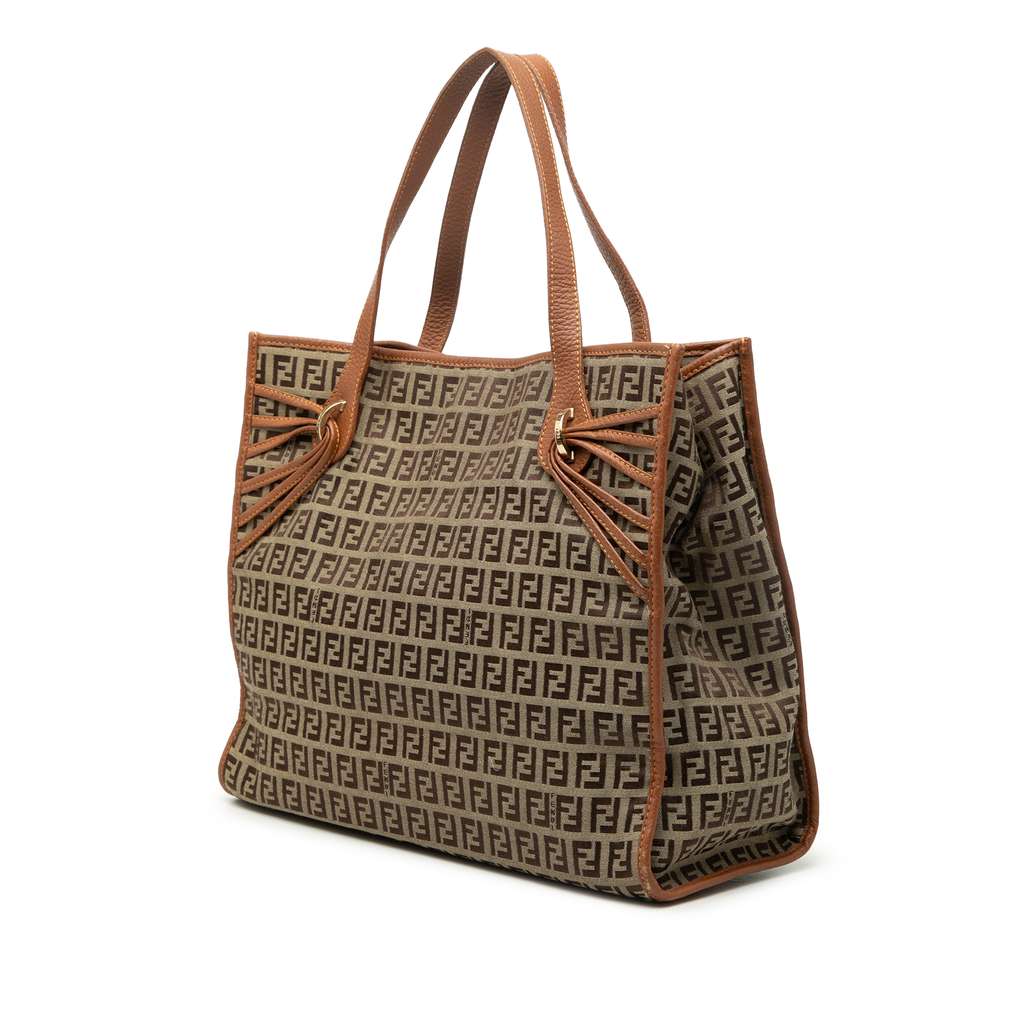 Fendi Zucchino Canvas Tote Brown Canvas Good condition - Back View