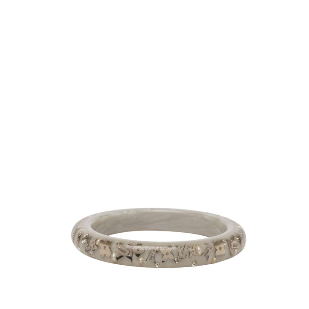 Louis Vuitton Narrow Monogram Resin Inclusion Bangle White Good condition - Back View