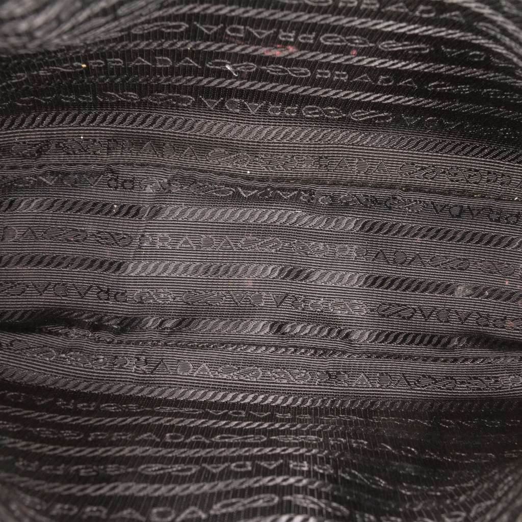 Prada Mini Saffiano Re Edition Shoulder Bag Black Leather Good condition - Model View