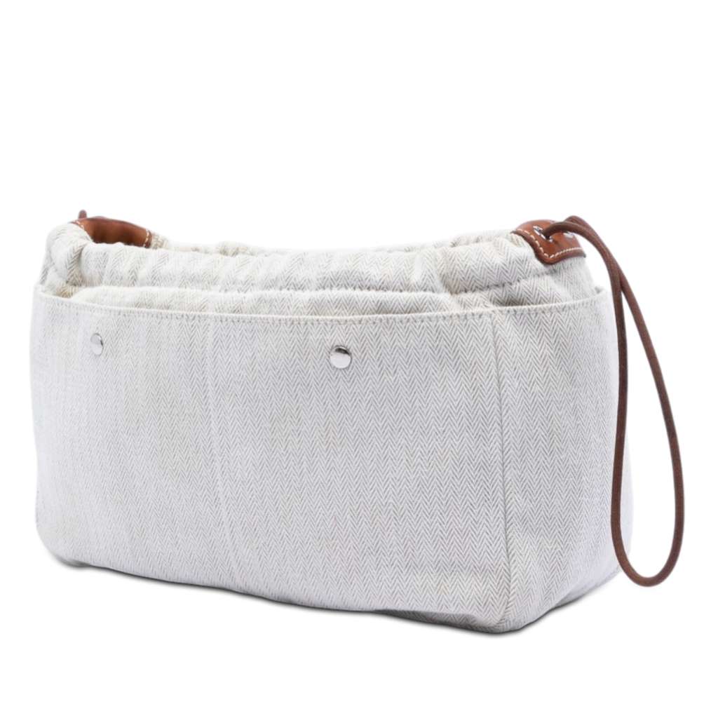 Hermès Canvas and Barenia Fourbi Pouch 25 Brown Canvas Good condition - Back View