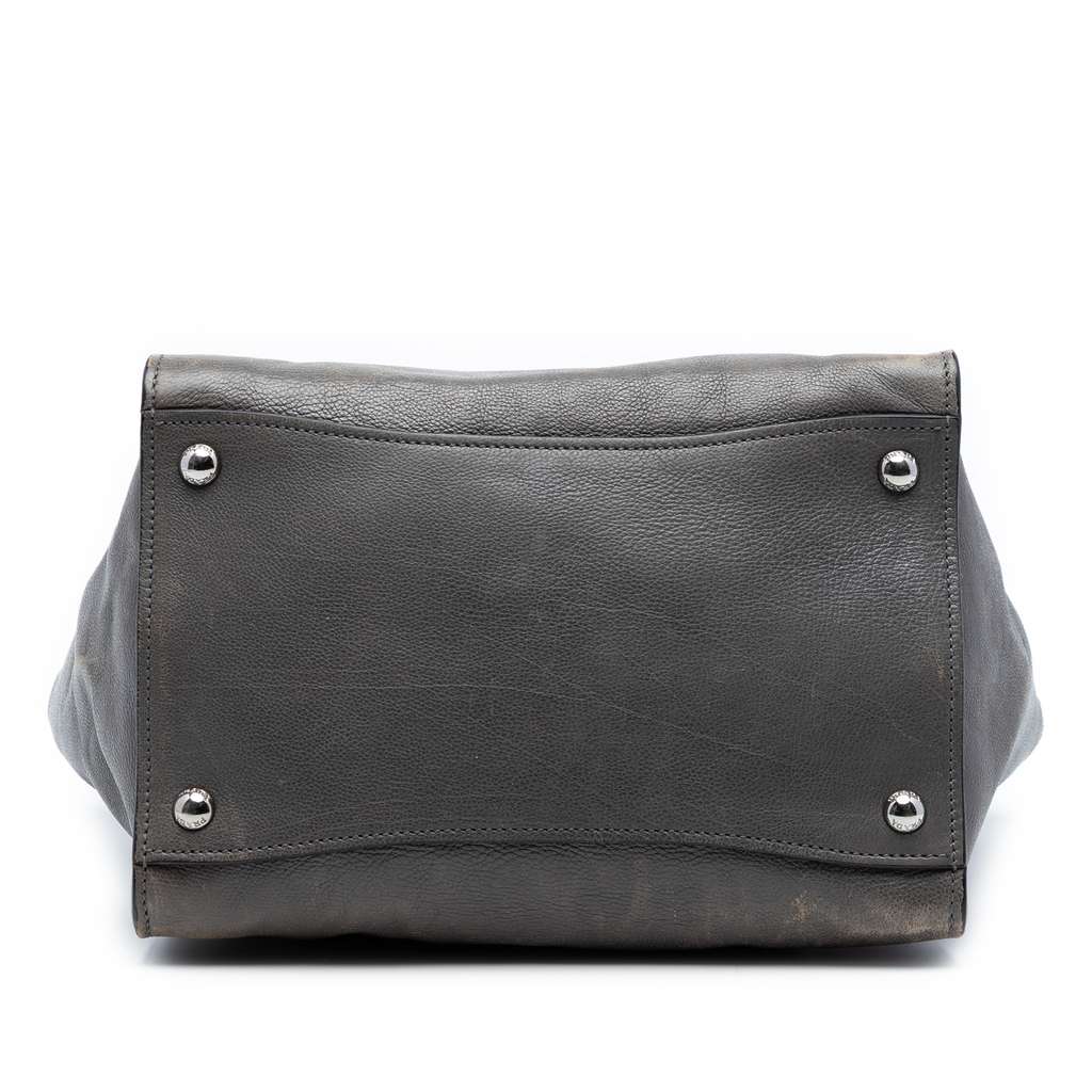 Prada Small Glace Calf Twin Pocket Satchel Grey Leather Good condition - Inside View