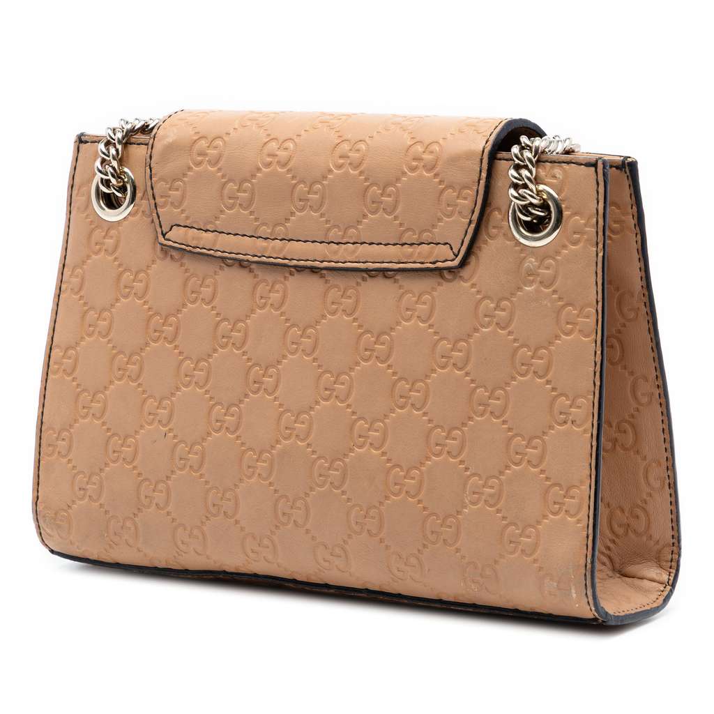 Gucci Small Guccissima Emily Shoulder Bag Beige Leather Fair condition - Back View