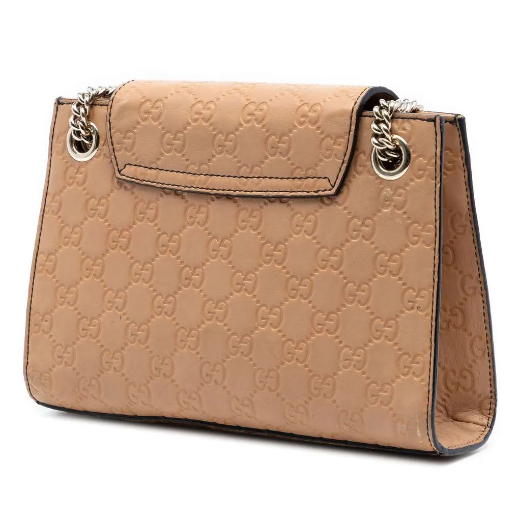 Gucci Small Guccissima Emily Shoulder Bag Beige Leather Good - Back View