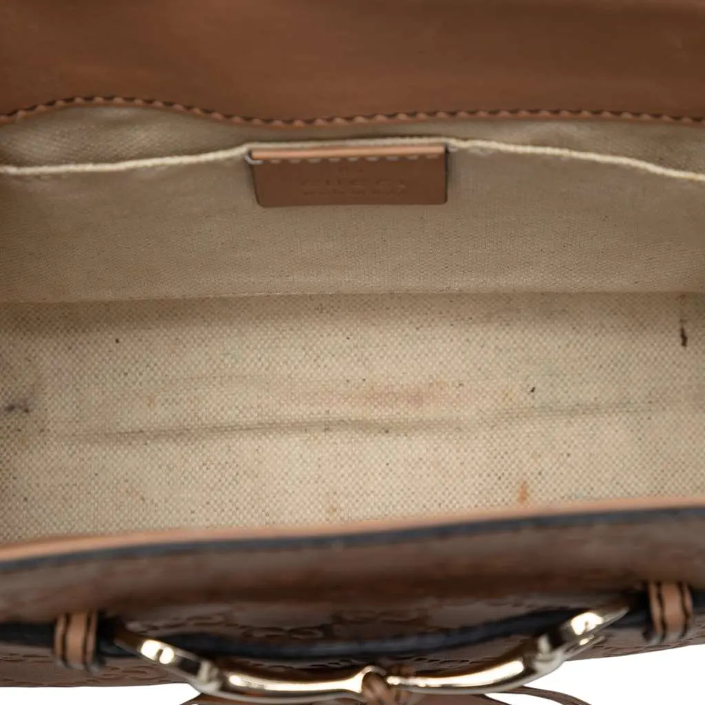 Gucci Small Guccissima Emily Shoulder Bag Beige Leather Good - Model View