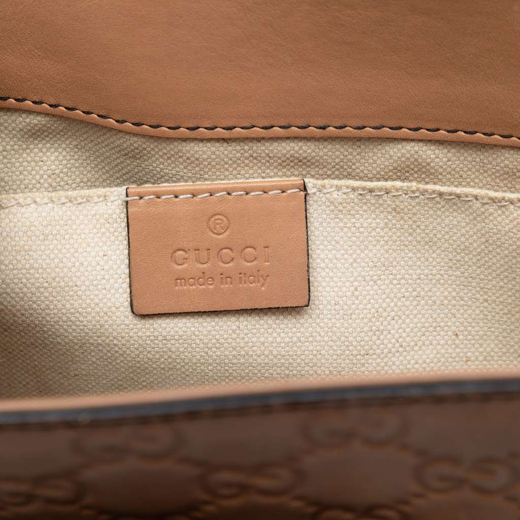 Gucci Small Guccissima Emily Shoulder Bag Beige Leather Fair condition - Box View