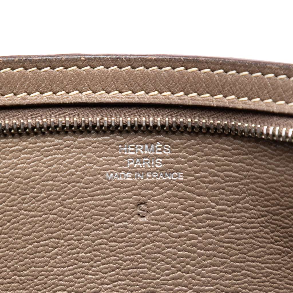 Hermès Swift Flat Zip Clutch Brown Leather Good condition - Box View