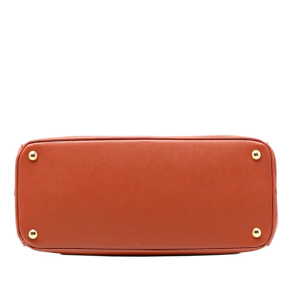 Prada Large Saffiano Lux Galleria Double Zip Satchel Orange Leather Good condition - Inside View