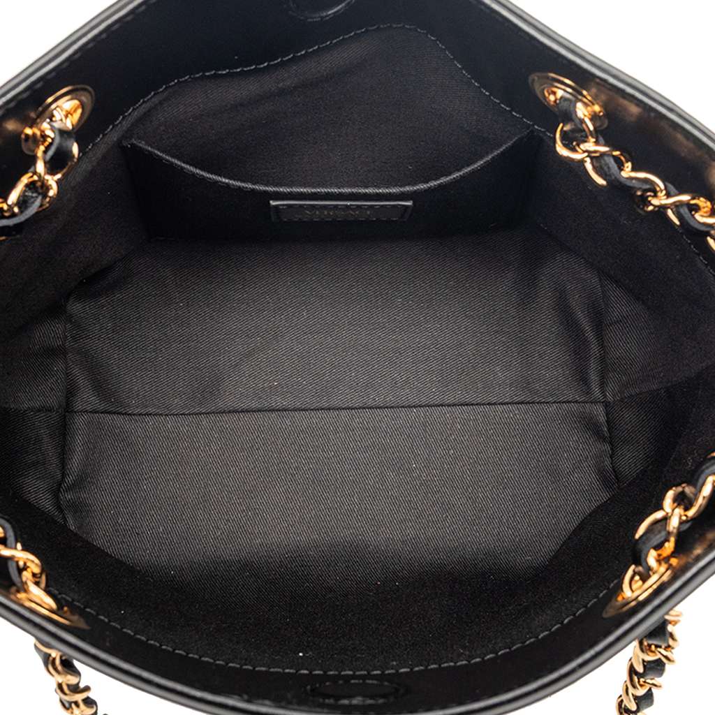 Versace Leather La Medusa Shoulder Bag Black Leather Good condition - Model View