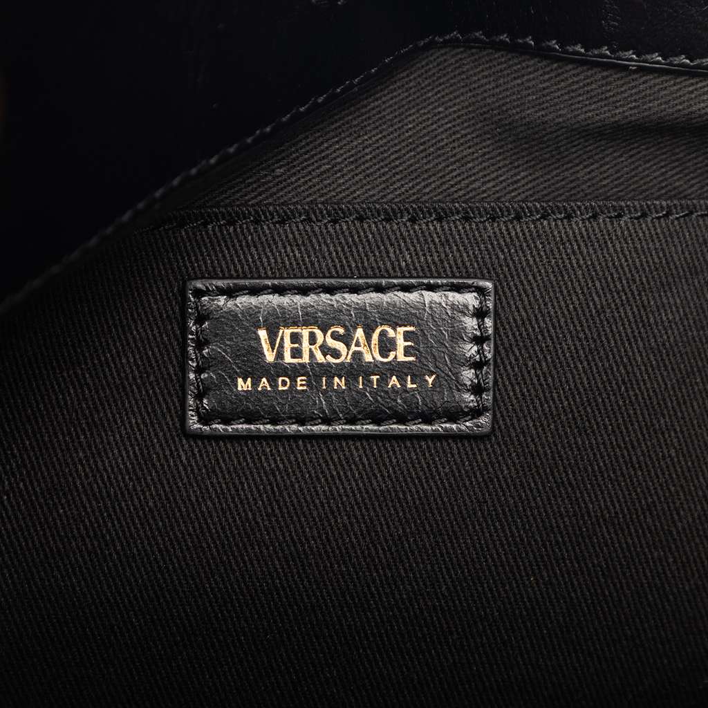 Versace Leather La Medusa Shoulder Bag Black Leather Good condition - Box View
