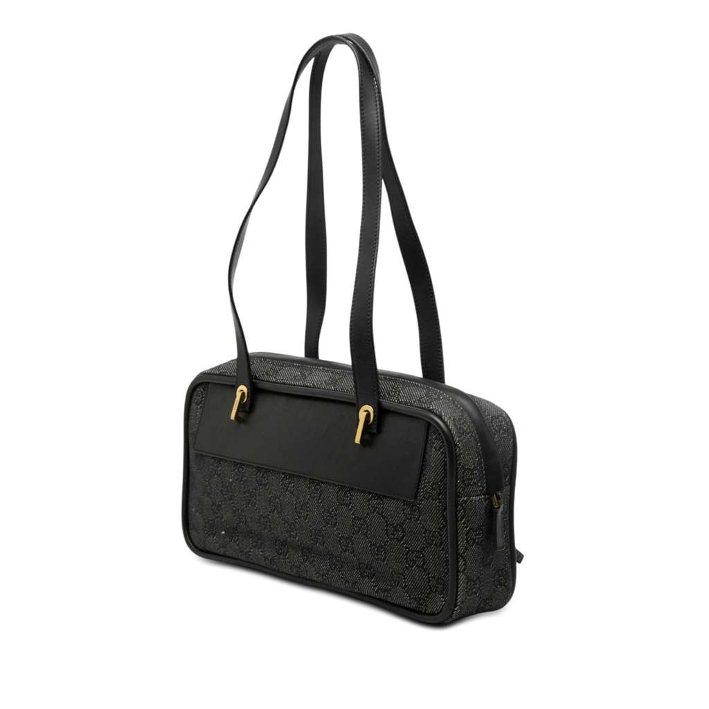 Gucci GG Denim Shoulder Bag Grey Denim Good condition - Back View