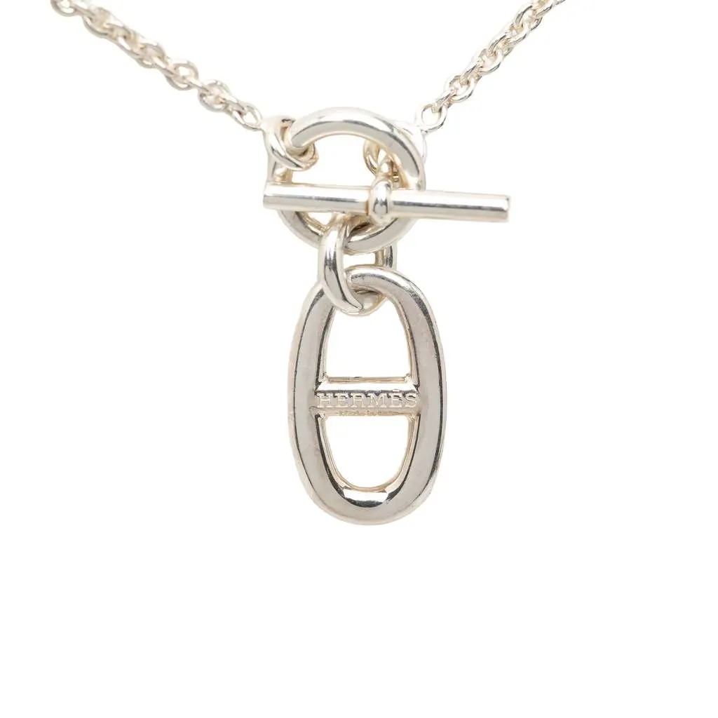 Hermès Sterling Silver Chaine d Ancre Pendant Necklace Silver Silver Very good - Front View