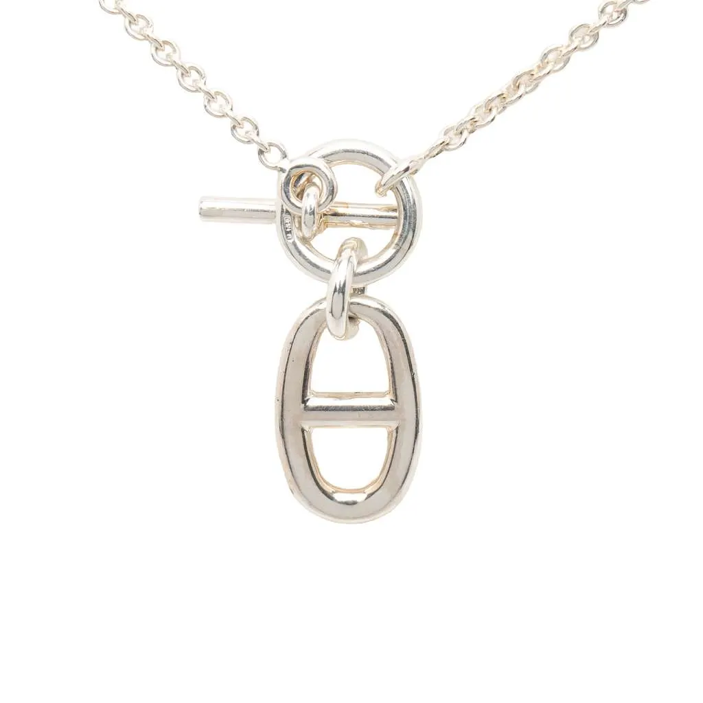 Hermès Sterling Silver Chaine d Ancre Pendant Necklace Silver Silver Very good - Back View