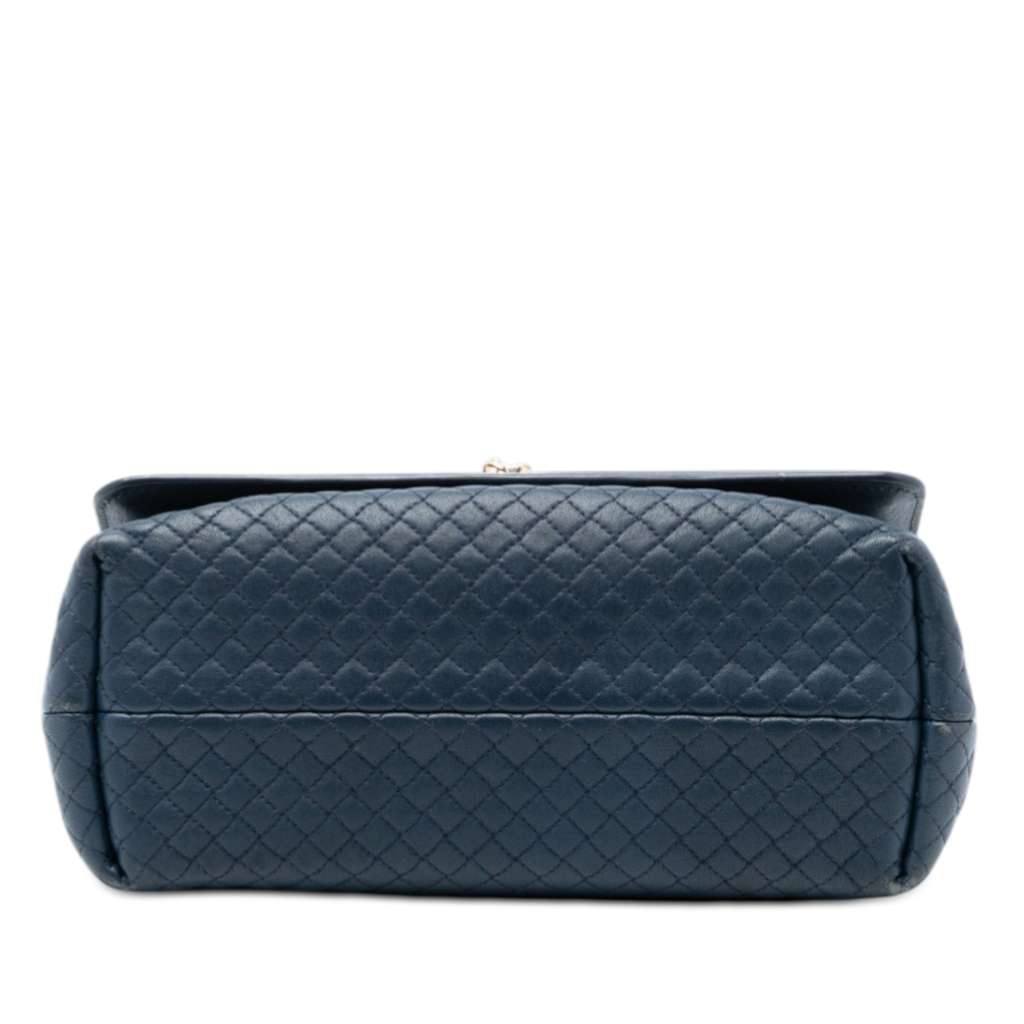 Bottega Veneta Quilted Leather Olimpia Knot Shoulder Bag Blue Leather Good condition - Inside View