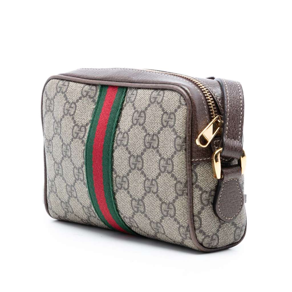 Gucci Mini GG Supreme Web Ophidia Crossbody Beige Canvas Good condition - Back View