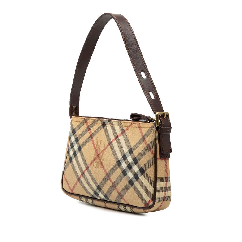 Burberry Haymarket Check Coated Canvas Shoulder Bag Beige Canvas Fair condition - Back View