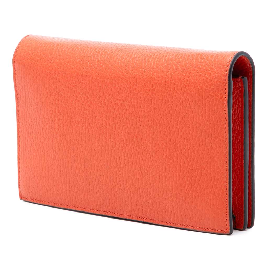 Gucci Leather Betty Wallet on Chain Orange Leather Good condition - Back View