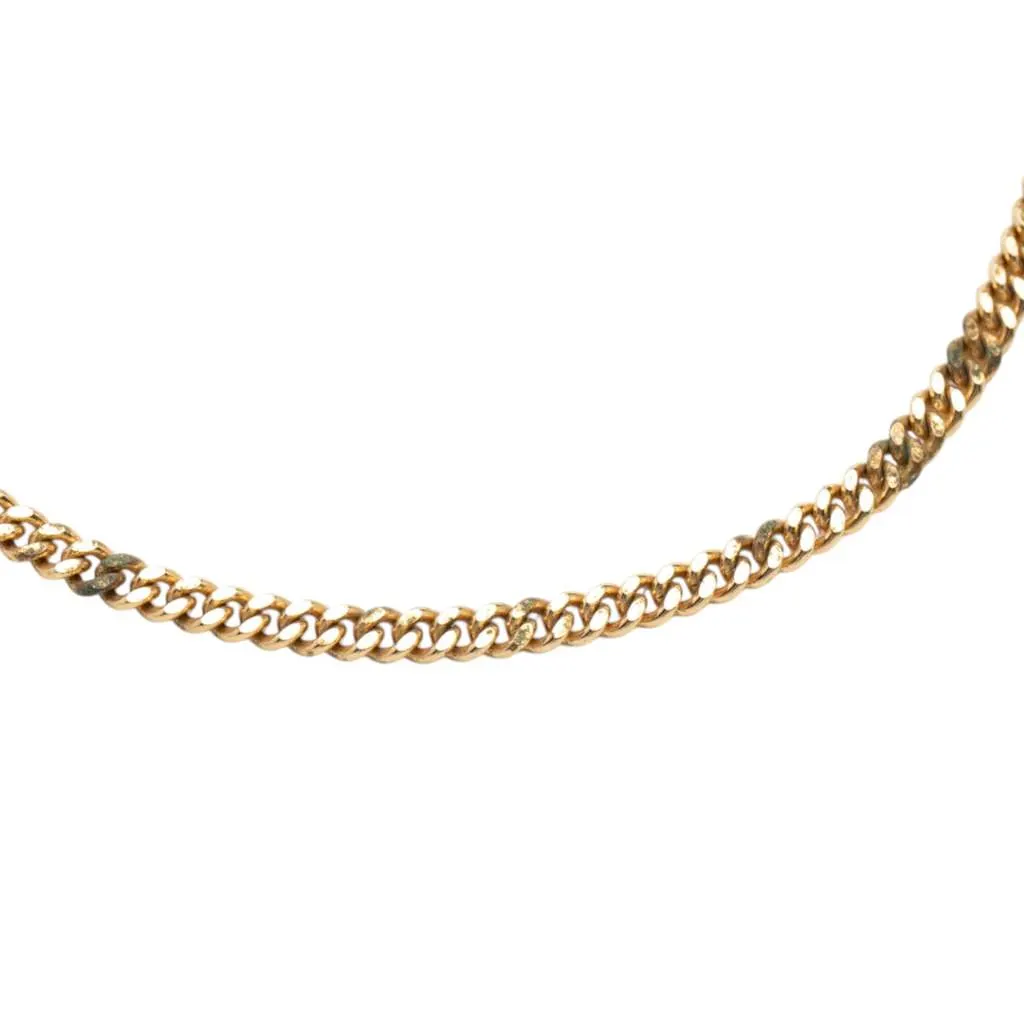 Dior Gold Plated CD Logo Chain Necklace Gold Metal Good - Model View
