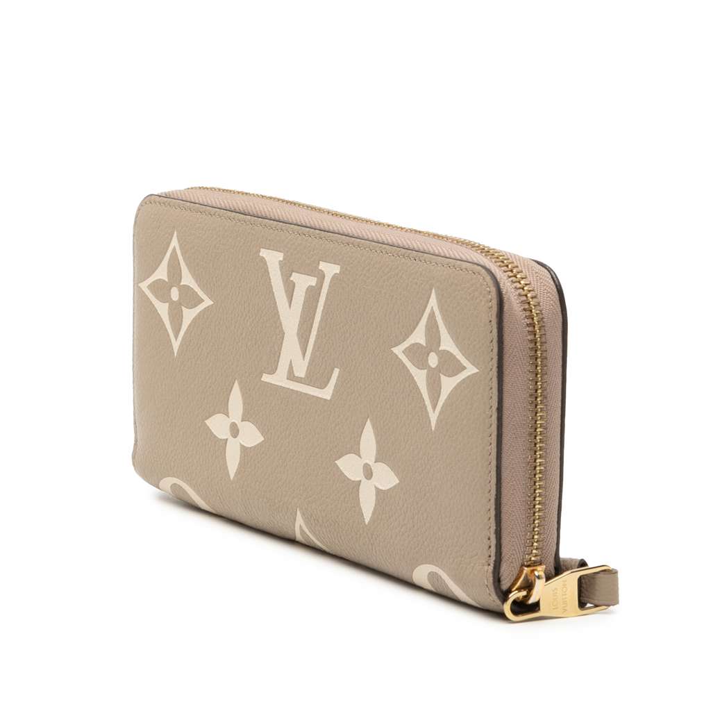 Louis Vuitton Bicolor Monogram Empreinte Giant Zippy Wallet Brown Leather Good condition - Back View