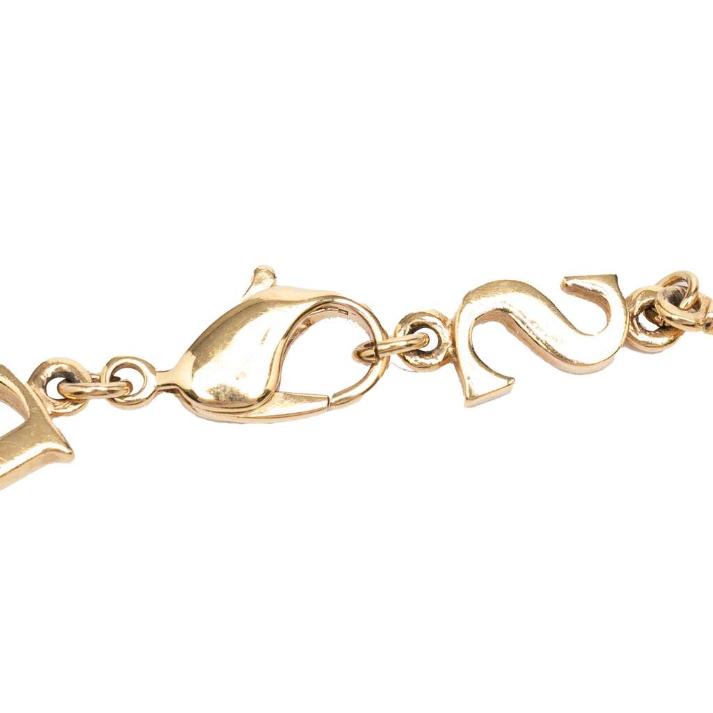 Dior Gold Plated Strass Logo Charm Bracelet Gold Metal Good condition - Model View