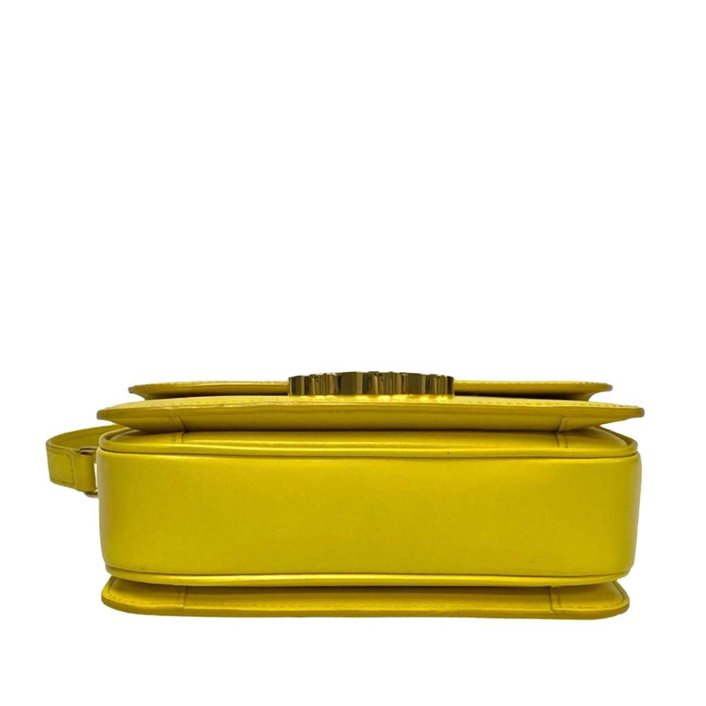 Celine Teen Shiny Calfskin Triomphe Crossbody Yellow Leather Good condition - Inside View