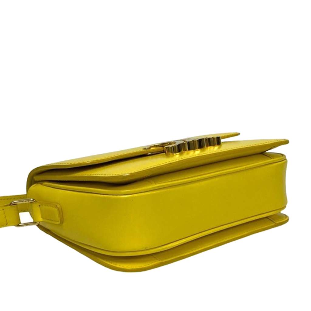 Celine Teen Shiny Calfskin Triomphe Crossbody Yellow Leather Good condition - Box View